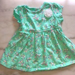 Infant girls cotton dress with flower appliqué
